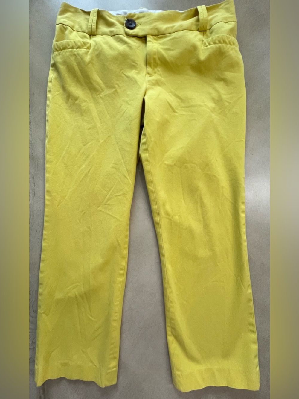 Banana Republic Martin Fit Cropped Pants Yellow Size 12 - Picture 3 of 10